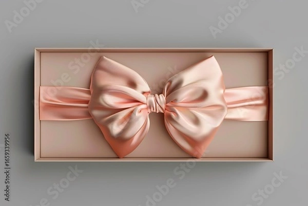 Obraz bow gift box with ribbon