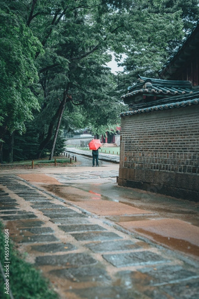 Fototapeta 비오는 날의 종묘