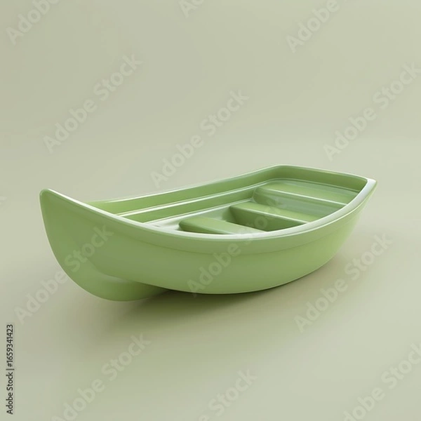 Obraz 3d render of a green ship