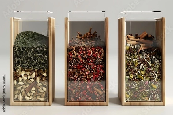 Obraz green tea in a box