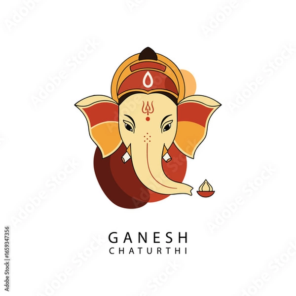 Fototapeta Ganesh Chaturthi Poster Design, Lord Ganesh vector illustration