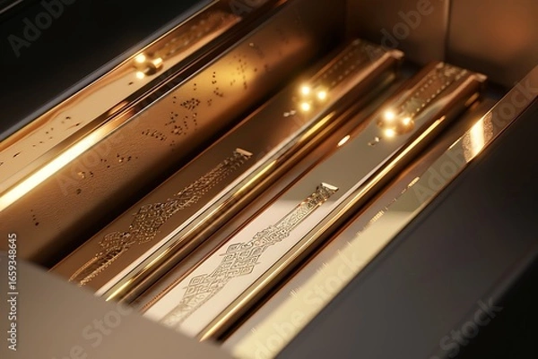 Obraz golden piano keys