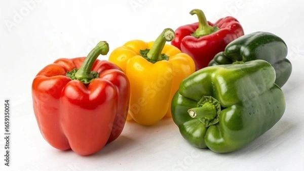 Obraz Group of bell peppers in various colors including red yellow and green