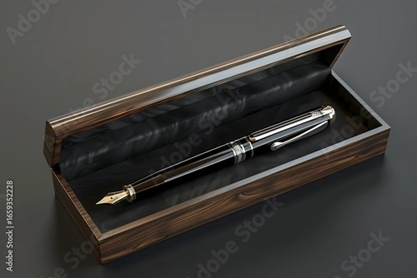 Fototapeta A 3D render of personalized office signature  pen 