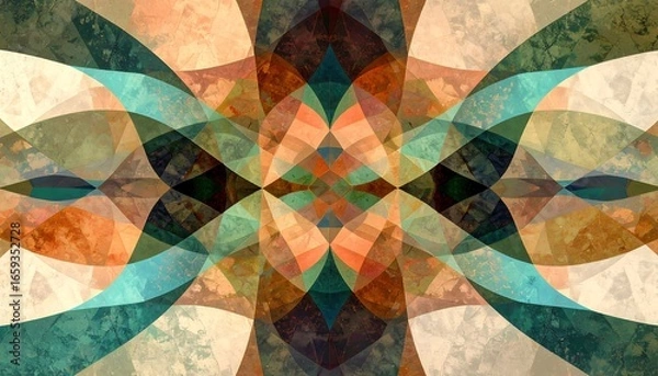 Obraz Abstract symmetrical pattern with layered colors
