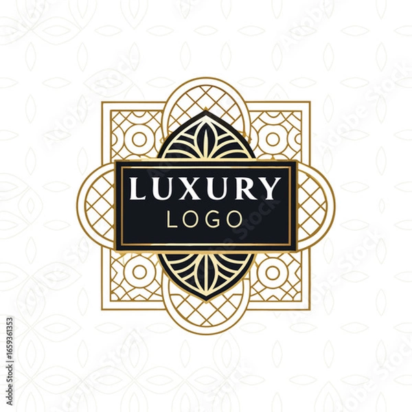 Obraz Luxury logo set. Crest logo element, Crown, Wing, Emblem, Heraldic Monogram. Vintage logo design elements.
