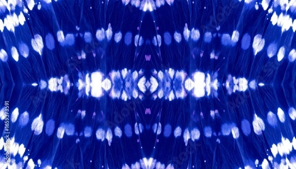 Obraz Abstract tie-dye pattern in deep blues and whites