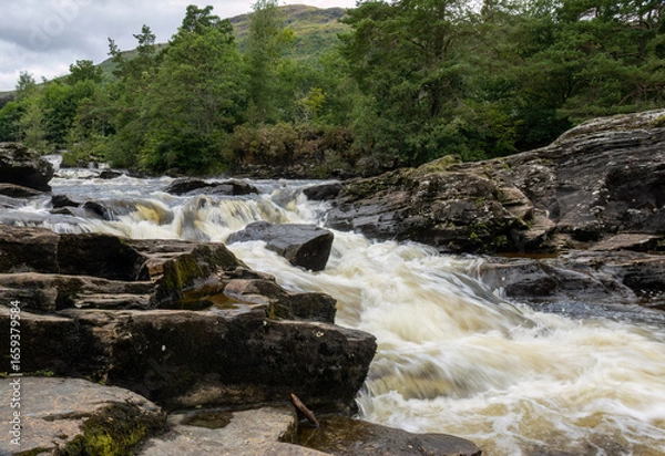 Fototapeta Falls of Dochart rapids in Killin, Tayside, Scotland