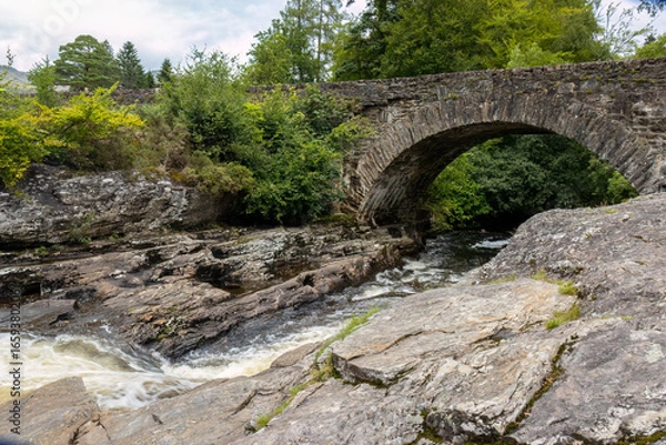 Obraz Falls of Dochart rapids in Killin, Tayside, Scotland
