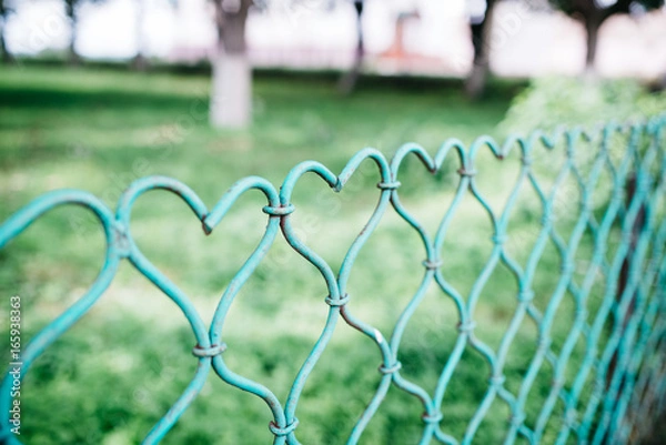 Fototapeta Fence in the form of a heart