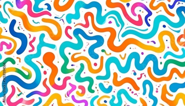 Obraz Abstract vibrant colorful wavy lines pattern