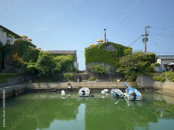 Fototapeta 江井島漁港から見る風景
