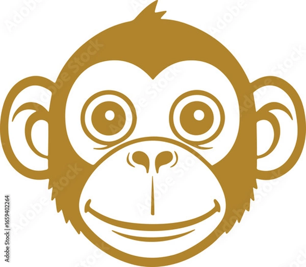 Fototapeta Monkey face cartoon icon vector 