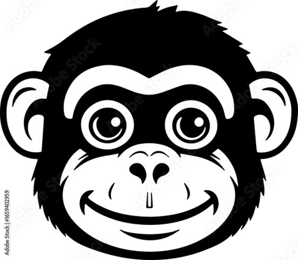 Fototapeta Monkey face cartoon icon vector 