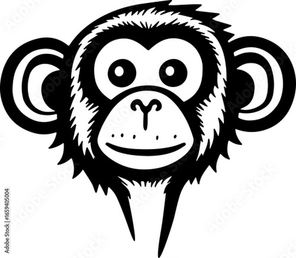 Fototapeta Monkey face cartoon icon vector 