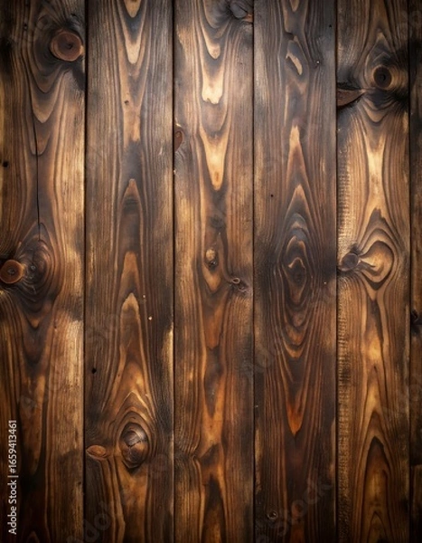 Obraz Dark Wood Planks, Vertical, Wall Texture