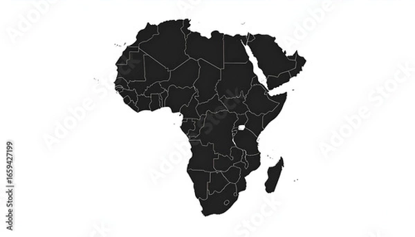 Fototapeta Africa Map with Political Borders.