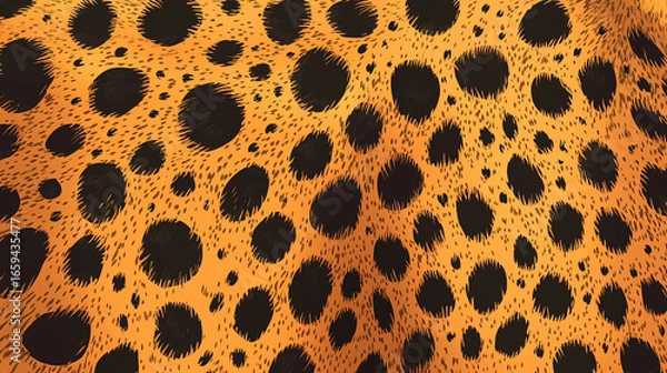 Fototapeta Leopard Animal Print Texture with Brown and Black Spots for Fashion and Textile Design background,generative ai