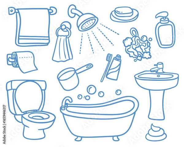 Obraz set of bathroom objects