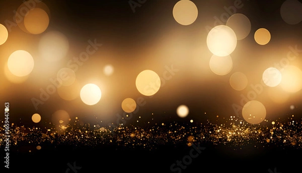 Obraz Golden bokeh lights sparkle background.