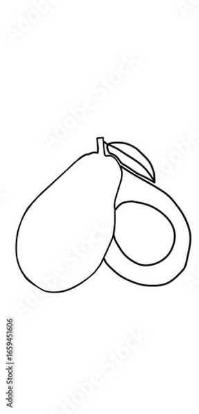 Obraz simple avocado icon
