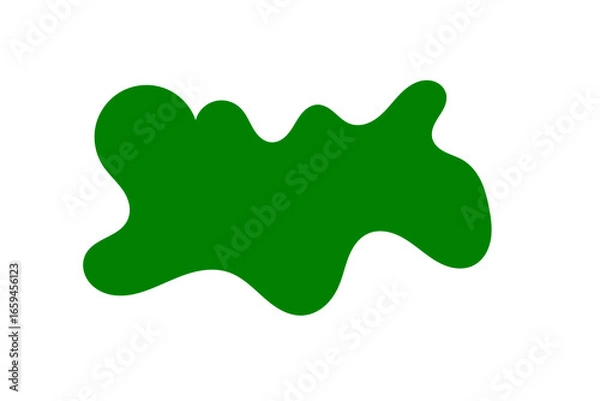 Fototapeta Abstract green blob shape with smooth organic edges for modern backgrounds, posters, banners, stickers, highlights, scrapbooking, and creative graphic design projects