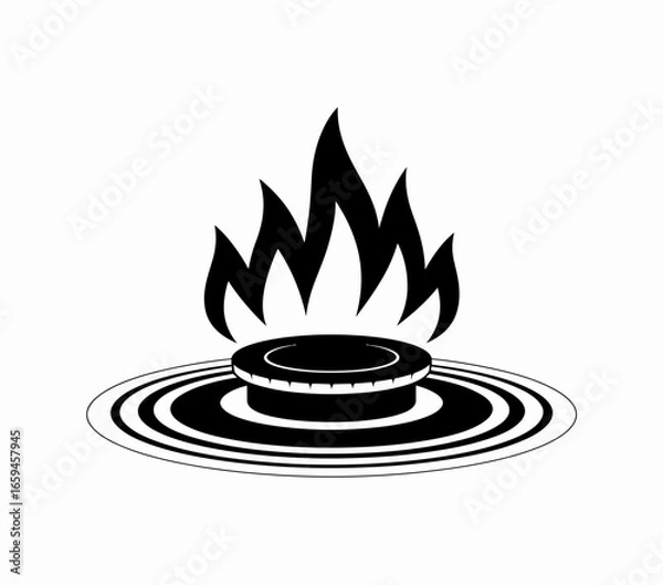 Obraz burning gas stove