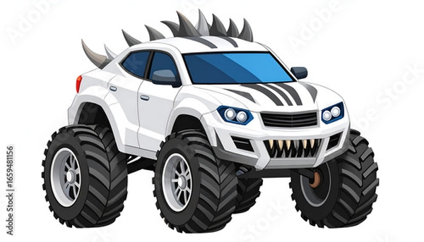 Obraz Monster Truck Design with White, and Cartoon.