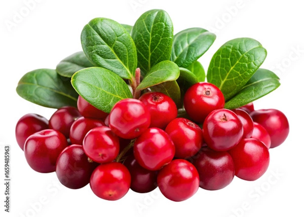 Obraz Partridgeberry  isolated on white background