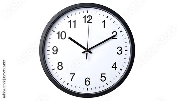 Fototapeta Simple Black Wall Clock with Time 755.