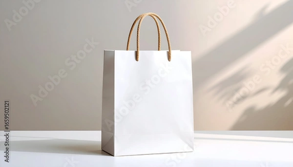 Fototapeta White Paper Shopping Bag Mockup.