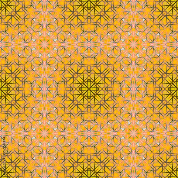 Fototapeta Orange green seamless pattern for design, web, print, batik.