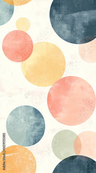 Obraz Minimal Abstract Geometric Shapes and Circles Pattern Background,generative ai	