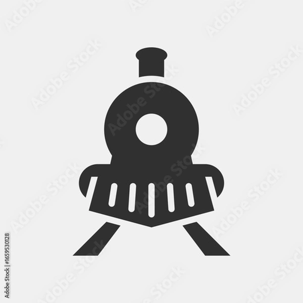 Obraz Steam train. Front view. Vector icon or logo