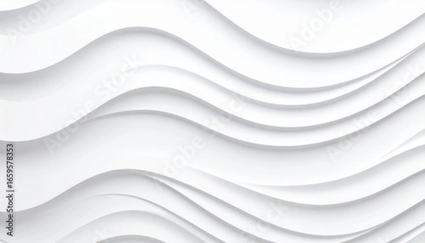 Fototapeta Abstract minimal white paper waves
