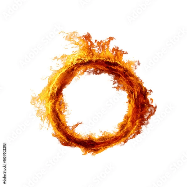 Obraz A fiery ring forms a perfect circle with bright, blazing flames