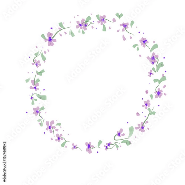 Fototapeta round floral frame