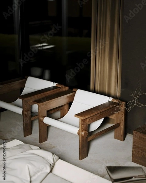 Fototapeta Modern chairs with a minimal style.. 