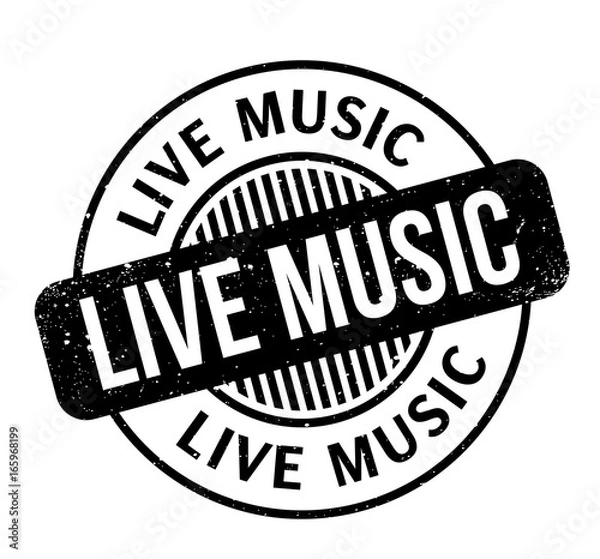 Obraz Live Music rubber stamp. Grunge design with dust scratches. Effects can be easily removed for a clean, crisp look. Color is easily changed.