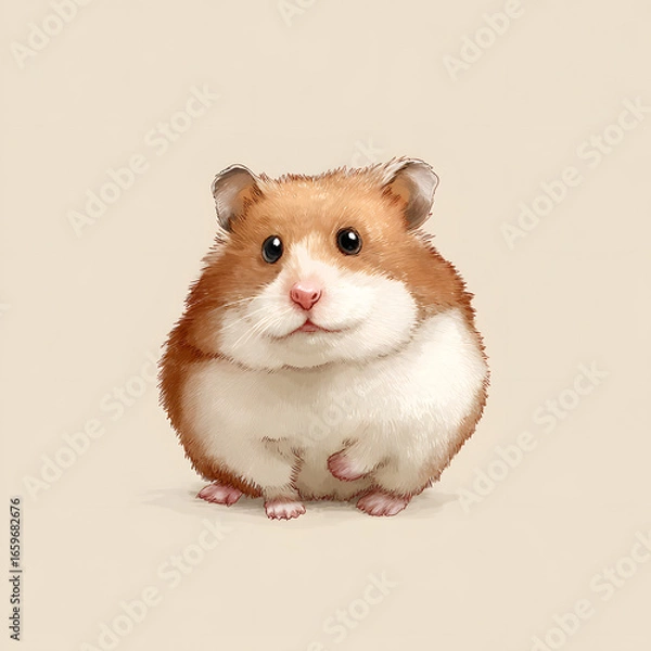 Obraz A small hamster with a white face