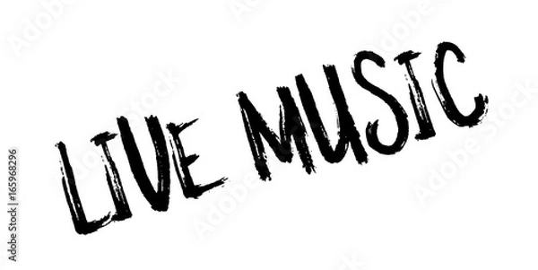 Obraz Live Music rubber stamp. Grunge design with dust scratches. Effects can be easily removed for a clean, crisp look. Color is easily changed.