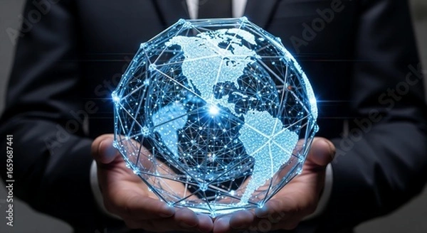 Fototapeta The Crystalline Network: A Vision of Data and Order