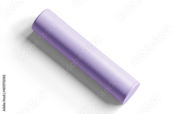 Fototapeta Modern lavender cylinder shape with subtle shadow for product display or branding mockups elegantly isolated