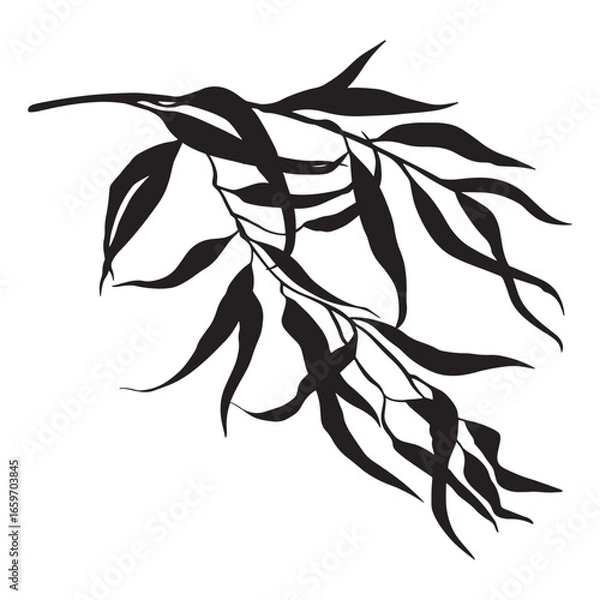 Obraz Palm Leaf Simple Silhouette