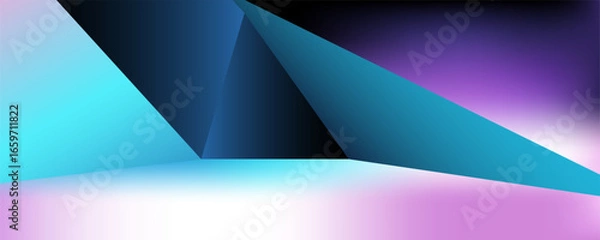 Obraz Abstract purple and blue geometric background. Scene for advertising, technology, showcase, banner, cosmetics, fashion, business, product display. Vector illustration