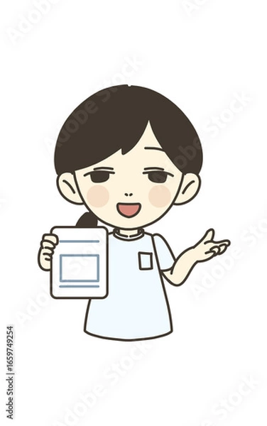 Obraz 医療従事者の人物　イラスト素材　看護師