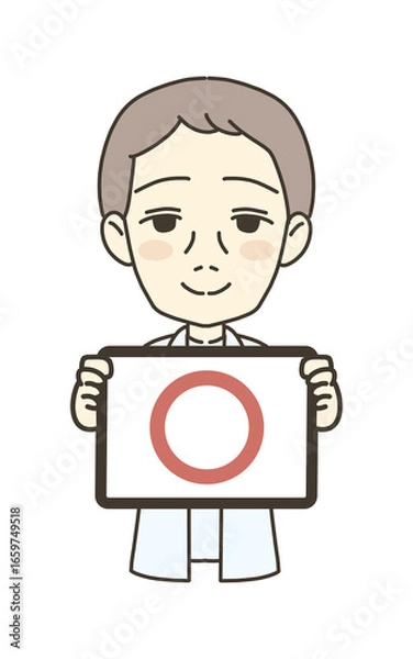 Obraz 医療従事者の人物　イラスト素材　医師　マルマーク