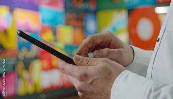 Fototapeta Engaging Marketing Hub for Networking in the Colorful Metaverse