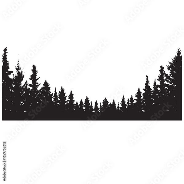 Obraz Christmas trees silhouettes