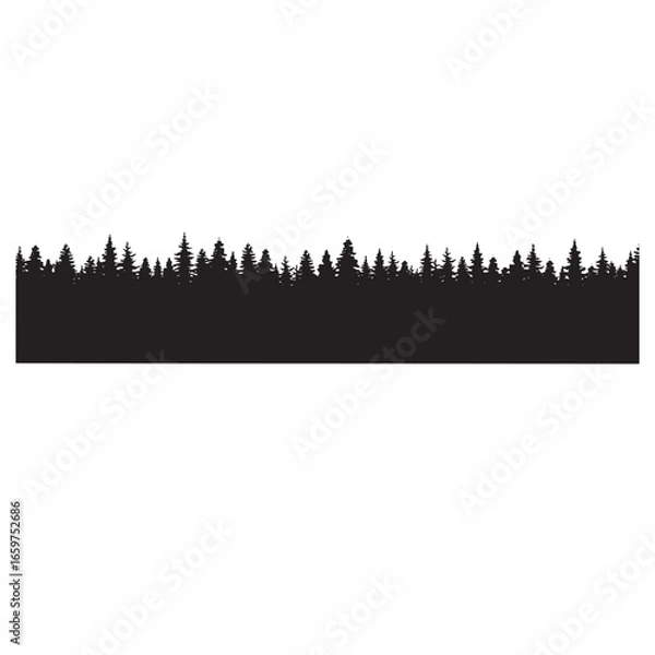 Obraz Christmas trees silhouettes